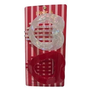 💕🔹️Piper K 🔹️ Heart-Shaped Flat Lay Hair Claw Clips - Red and White